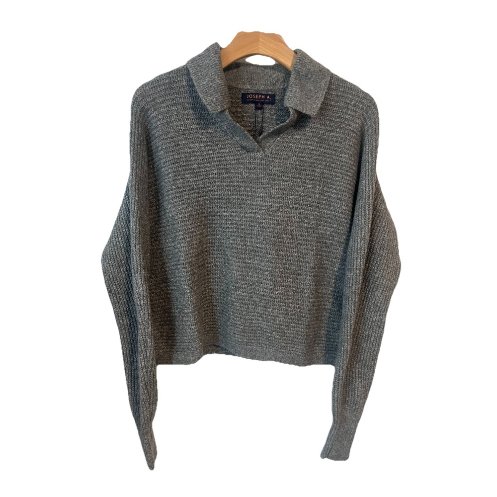 Joseph A Sweater Womens Medium Heather Gray V Neck